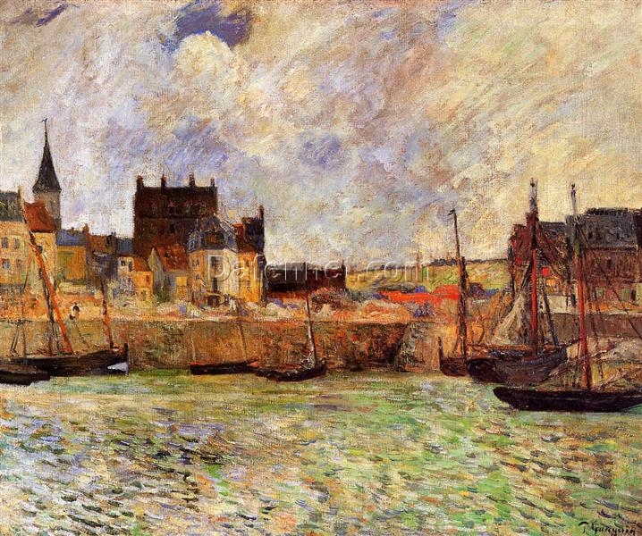 Harbour Scene, Dieppe” by Paul Gauguin c.1883 – Hand-Painted Oil Painting Reproduction | French Seaside Art on Canvas