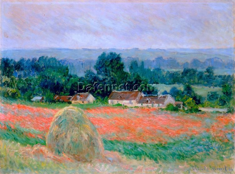 Custom Haystack at Giverny Oil Painting by Claude Monet (1886), Handmade at Dafen Village, Perfect for Art Lovers