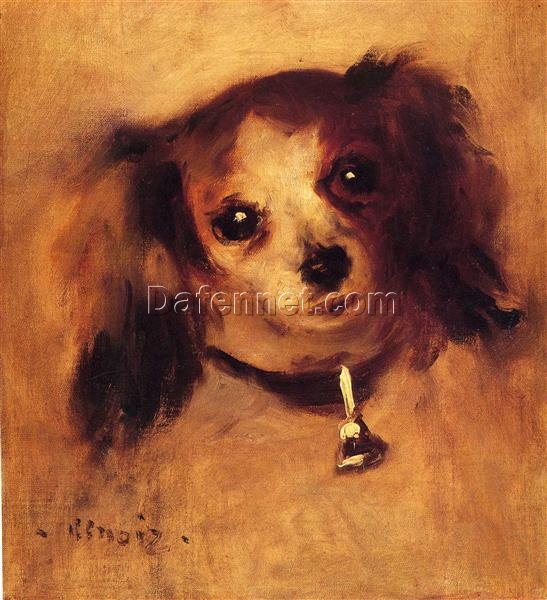 Pierre-Auguste Renoir “Head of a Dog” (1870) – Handcrafted Oil Painting Reproduction for Animal and Portrait Art