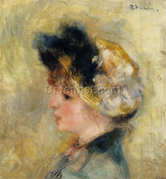 Pierre-Auguste Renoir “Head of a Young Girl” (1878) – Handcrafted Oil Painting Reproduction for Classic Portrait Art