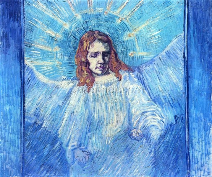 Fine Art Oil Painting of Van Gogh’s ‘Head of an Angel’ (1889), Inspired by Rembrandt, Custom Reproduction from Dafen Village