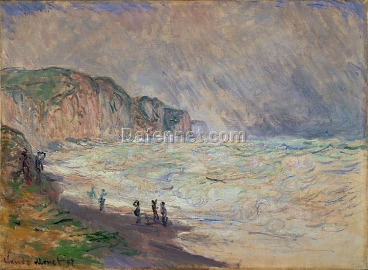 Heavy Sea at Pourville Oil Painting by Claude Monet – Masterpiece of Impressionist Seascape Art