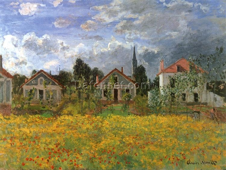 Claude Monet’s Houses at Argenteuil (1873) – Impressionist Style Oil Painting, Custom-Made by Dafen Village Artists