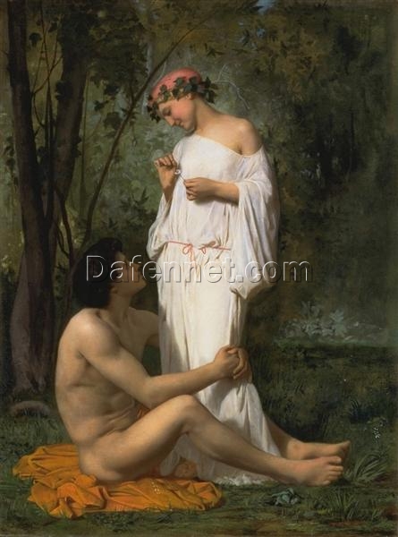 Idylle” by Bouguereau | Hand-painted Oil Painting Reproduction of 1851 Masterpiece