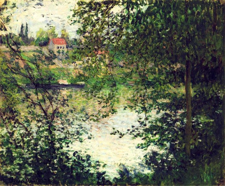 Monet Île de la Grande Jatte Through the Trees (1878) – Impressionist Landscape Oil Painting – Made-to-Order from Dafen Village