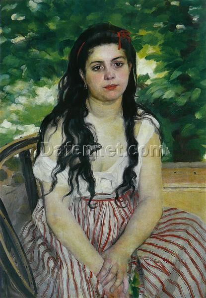 Pierre-Auguste Renoir “In Summer (The Gypsy)” 1868 – Oil Painting Reproduction – Hand-painted Masterpiece from Dafen Village