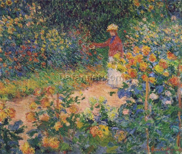 Claude Monet In the Garden (1895) – Realistic Oil Painting Reproduction for Home Décor from Dafen Village