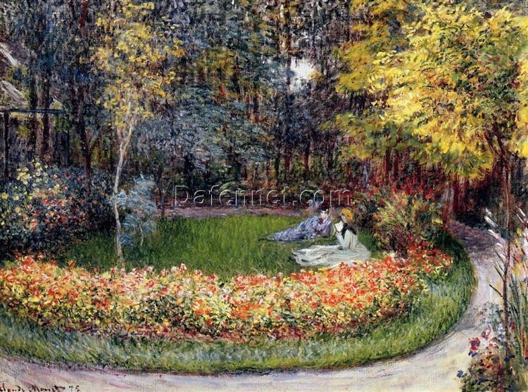 Claude Monet Impressionist Garden Painting – ‘In the Garden’ (1875) – Custom Oil Painting for Modern Home