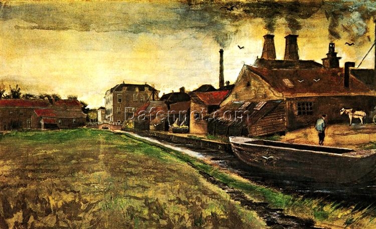 1882 Vincent van Gogh Iron Mill in The Hague – Custom Oil Painting Reproduction by Dafen Village Artisans