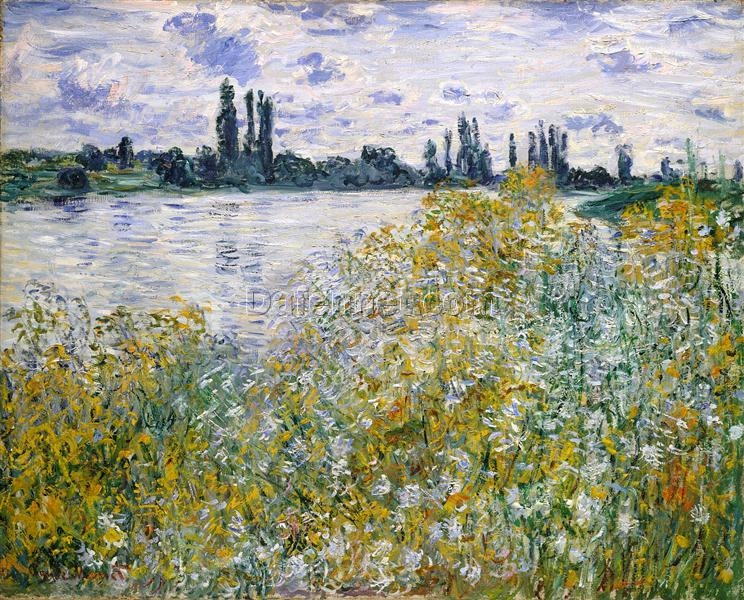 Impressionist Isle of Flowers on Seine near Vetheuil by Claude Monet (1880) – Custom Oil Painting for Art Lovers, Dafen Village Studio