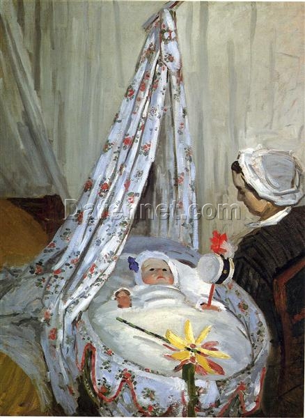 Claude Monet Jean Monet in the Cradle – Hand-Painted 1867 Reproduction for Classic Art Lovers – Dafen Village Studio