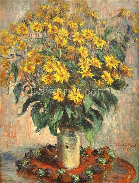 Impressionist Masterpiece: Jerusalem Artichokes (1880) by Claude Monet – High-Quality Hand-Painted Oil Painting from Dafen Village