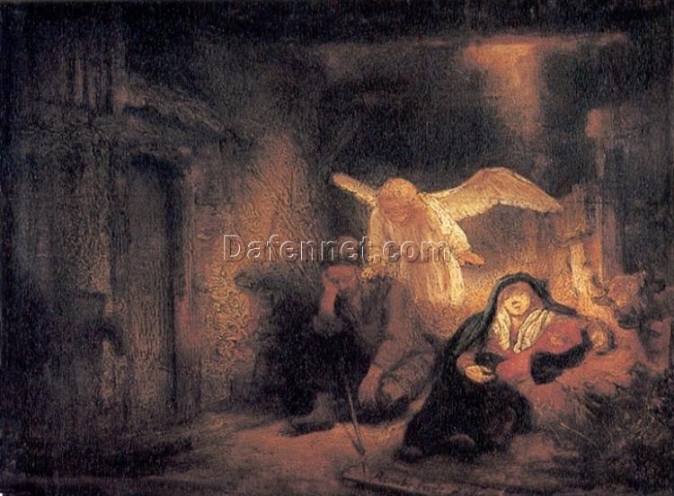 Buy Rembrandt ‘Joseph’s Dream in the Stable in Bethlehem’ 1645 – A Tender Vision of Faith and Prophecy