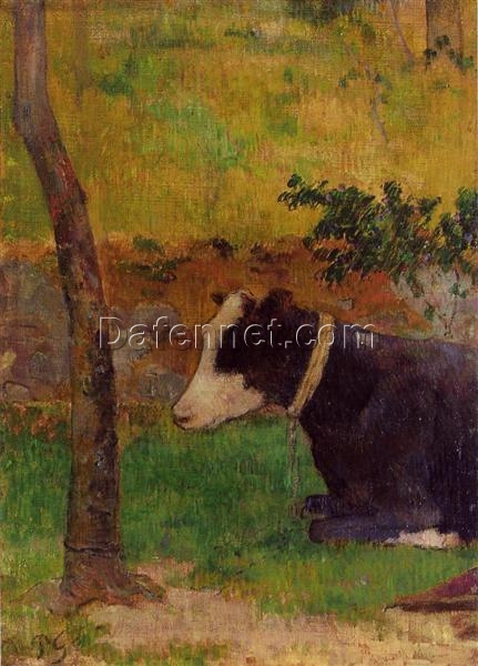 Buy Paul Gauguin’s “Kneeling Cow” 1888 – Premium Oil Painting Reproduction | Custom Handcrafted Canvas Art