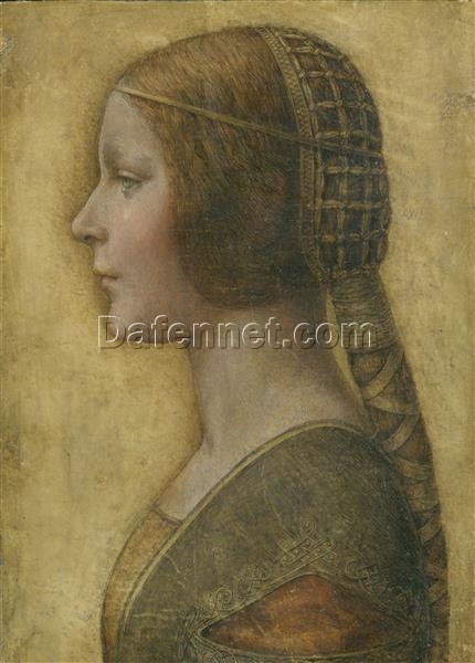 Hand-Painted Reproduction of Leonardo da Vinci’s “La Bella Principessa” (Portrait of Bianca Sforza) c.1495–1498 | Dafen Village Studios