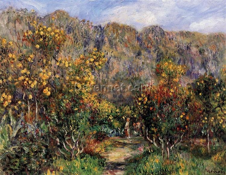 Pierre-Auguste Renoir “Landscape with Mimosas” (1912) Oil Painting Reproduction – Hand-painted Masterpiece from Dafen Village