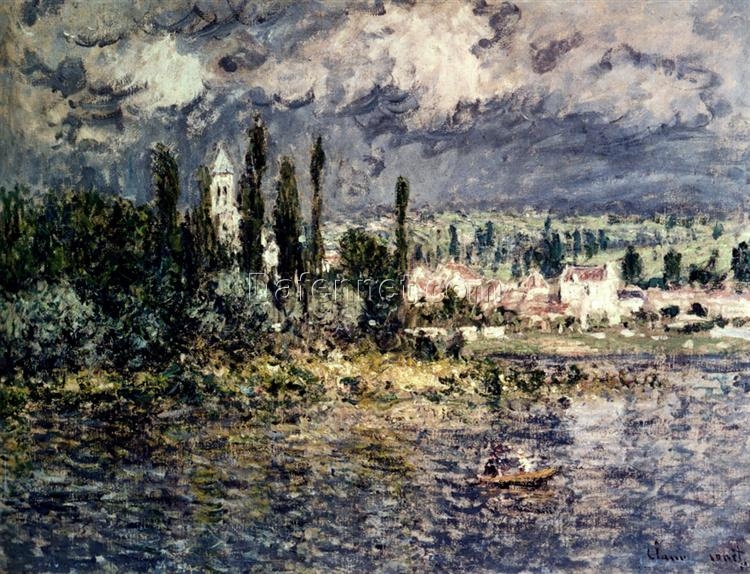 Impressionist Masterpiece: Landscape with Thunderstorm (1880) by Claude Monet – Dafen Village Studio Custom Oil Painting