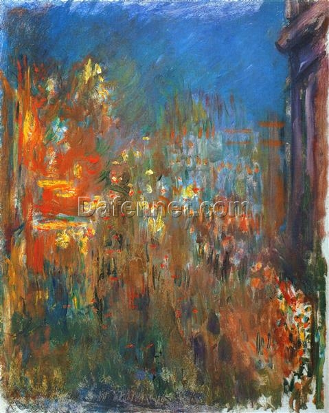 Leicester Square at Night by Claude Monet – 1901 Oil Painting Reproduction – Beautiful Custom Artwork by Dafen Village Artists