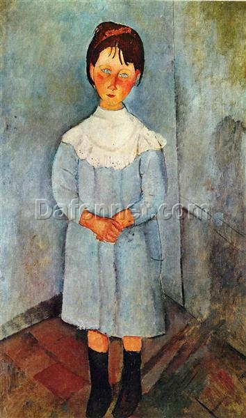 Buy Amedeo Modigliani’s “Little Girl in Blue” 1918 – Premium Oil Painting Reproduction | Custom Handcrafted Canvas Art