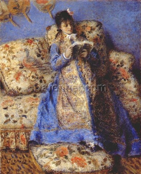 Madame Monet Reading” by Pierre-Auguste Renoir – c. 1872 Oil Painting Reproduction – Custom Art from Dafen Village