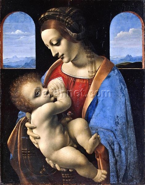 Leonardo da Vinci “Madonna Litta” (Madonna and the Child) c.1490 – Custom Oil Painting Reproduction on Canvas | Dafen Village Studios