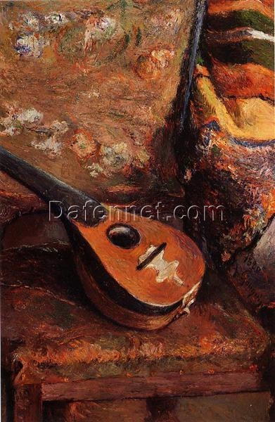 Mandolin on a Chair” by Paul Gauguin 1880 – Elegant Handcrafted Oil Reproduction | Still Life with Mandolin