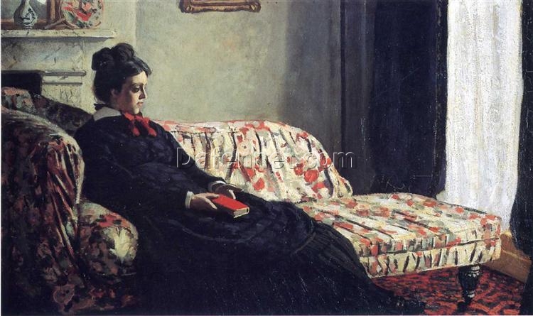 Claude Monet’s Meditation, Madame Monet Sitting on a Sofa – Custom Oil Painting Reproduction from Dafen Village Artists