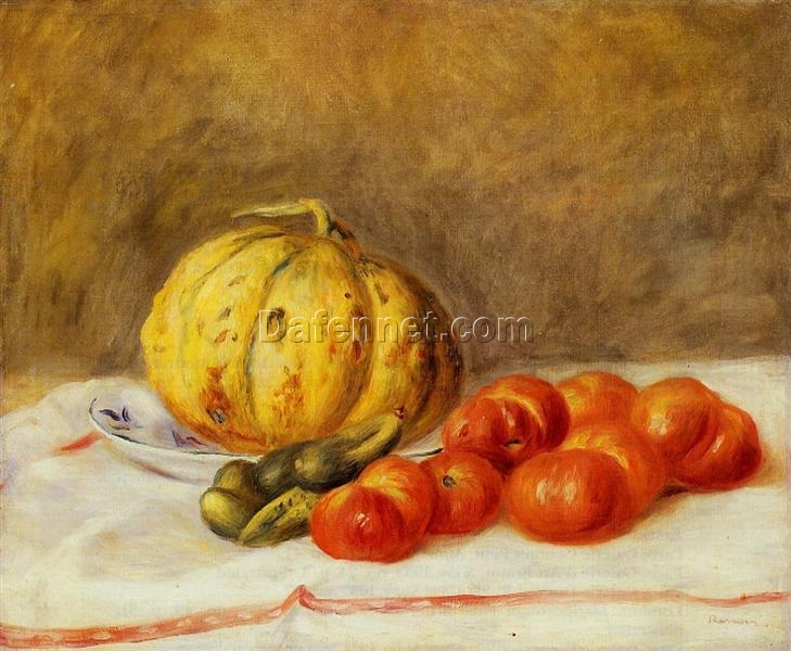 Pierre-Auguste Renoir “Melon and Tomatoes” 1903 – Handcrafted Oil Painting Reproduction for Still Life and Vintage Art Decor