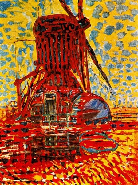 Buy ‘Mill in Sunlight: The Winkel Mill’ by Piet Mondrian – Custom Oil Painting of Dutch Mill in Sunlight