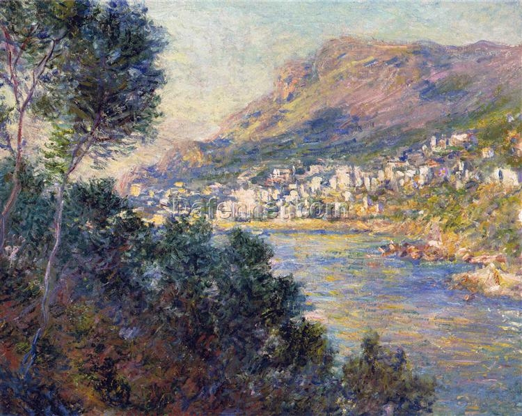 Classic Claude Monet 1884 Monte Carlo Seen from Roquebrune – Custom Oil Painting, Dafen Village Artists