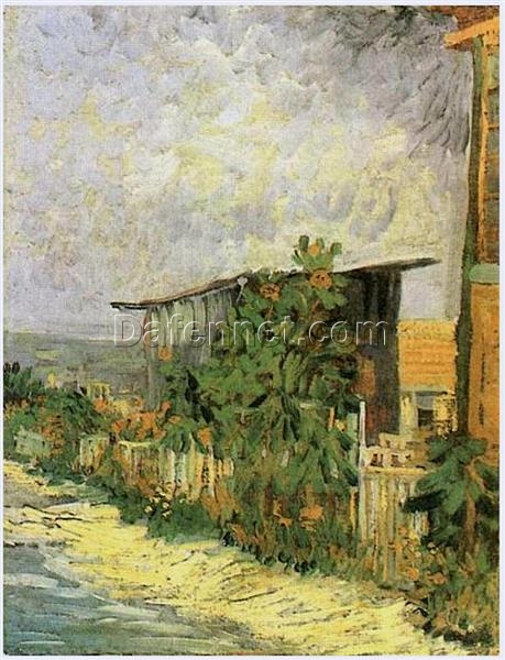 Authentic Vincent van Gogh Montmartre Path with Sunflowers, 1887, High-Quality Oil Painting from Dafen Village Artists