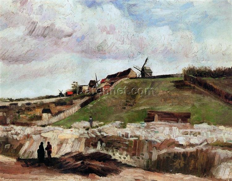 Original Vincent van Gogh Montmartre Quarry Windmills – Custom Hand-painted Oil Artwork by Dafen Village Artists