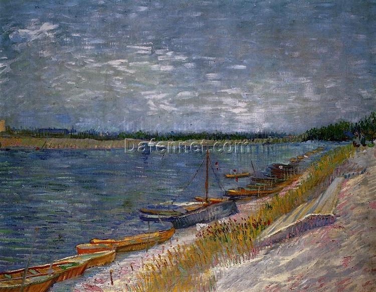 Dafen Village’s High-Quality Reproduction of Vincent van Gogh’s Moored Boats 1887 – Classic Oil Painting