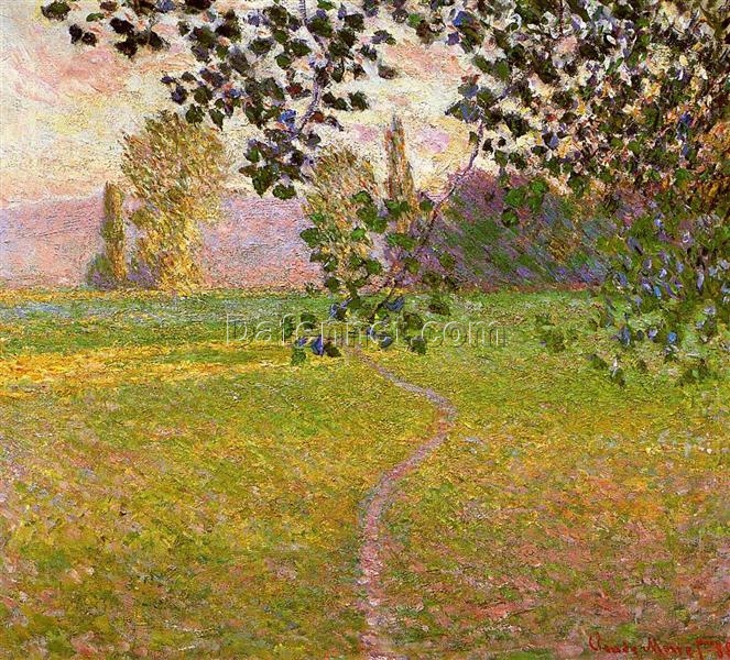 Authentic Oil Painting of Morning Landscape, Giverny by Claude Monet (1888) – Crafted by Dafen Village Master Artists