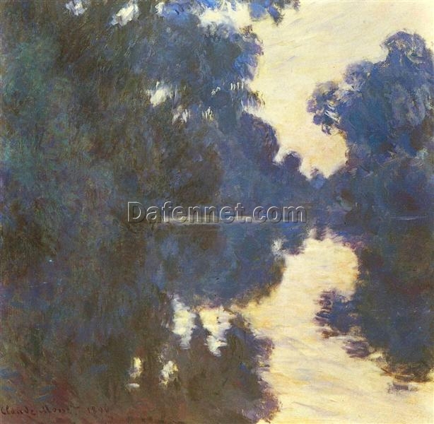 Claude Monet’s Morning on the Seine 1896 – Handcrafted Impressionist Oil Painting from Dafen Village Artists