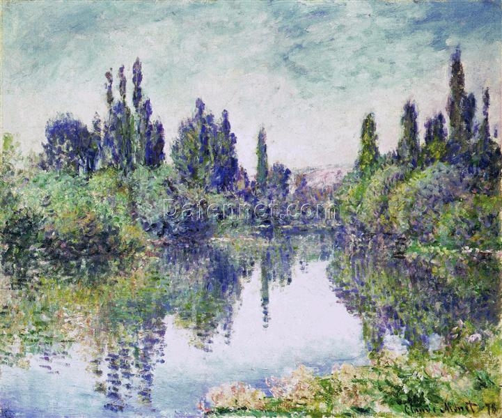 Impressionist Reproduction of Morning on the Seine, near Vetheuil (1878) by Claude Monet – High-Quality Custom Oil Painting from Dafen Village Studio