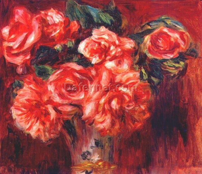 Pierre-Auguste Renoir “Moss Roses” c. 1890 – Oil Painting Reproduction – Hand-painted Masterpiece from Dafen Village