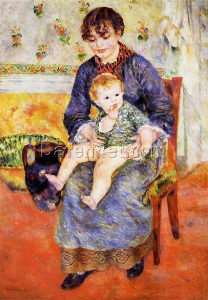 Pierre-Auguste Renoir “Mother and Child” 1881 – Oil Painting Reproduction – Hand-painted Masterpiece from Dafen Village