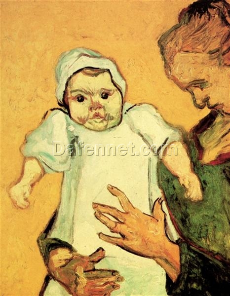 Hand-Painted Mother Roulin with Her Baby by Vincent van Gogh – 1888 Oil Painting Reproduction from Dafen Village