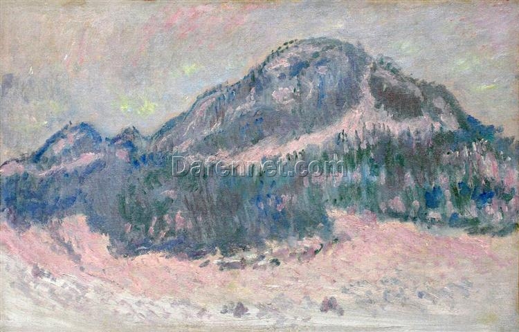 Custom Oil Painting of Mount Kolsaas, Rose Reflection by Claude Monet – 1895 Masterpiece Reproduction from Dafen Village Studio