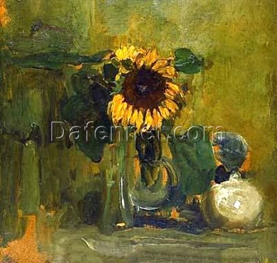 Piet Mondrian “Still Life with Sunflower” (1907) – Handcrafted Oil Painting on Canvas