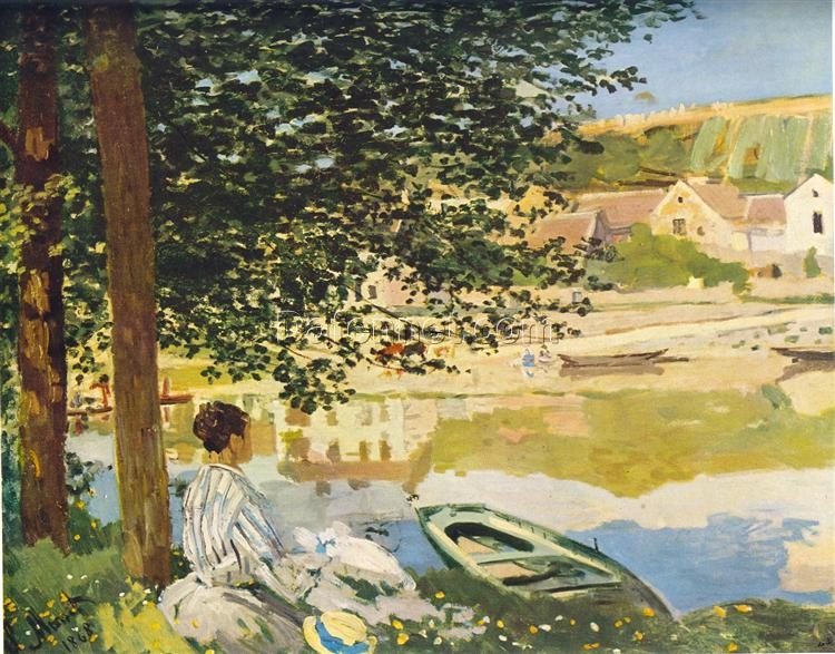 Claude Monet’s On the Bank of the Seine, Bennecourt (1868) – High-Quality Reproduction Oil Painting, Crafted by Dafen Village Artists