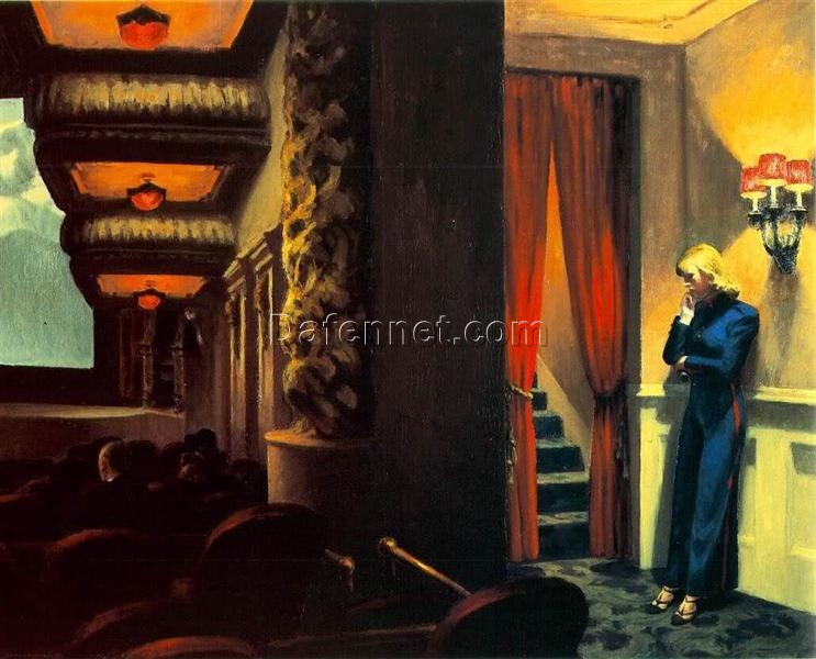 New York Movie” by Edward Hopper – Stunning Oil Painting Reproduction | High-Quality Hand-Painted Canvas Art for Home Décor