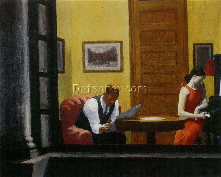 Room in New York” by Edward Hopper 1932 – Hand-Painted Oil Painting Reproduction | Fine Art Canvas from Dafen Village