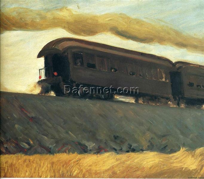 Buy Edward Hopper’s “Railroad Train” 1908 – Premium Oil Painting Reproduction | Custom Handcrafted Canvas Art