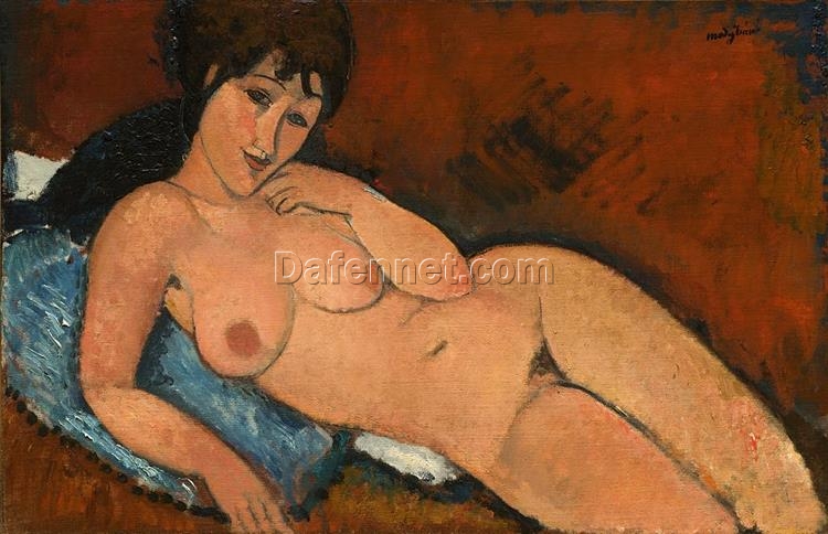 Nude on a Blue Cushion Amedeo Modigliani Date: 1917; Paris, France