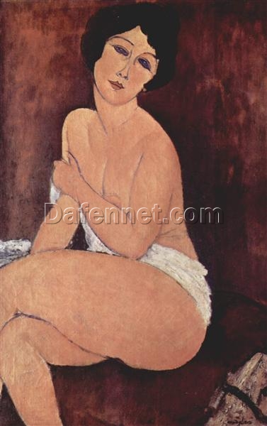 Nude seating on a sofa Amedeo Modigliani Original Title: Nu assis sur un sofa Date: 1917; Paris, France