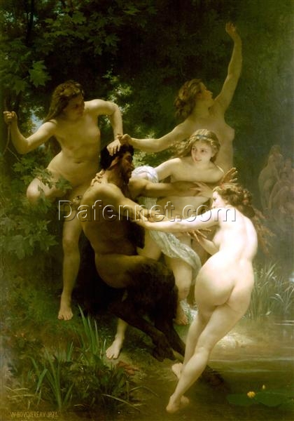 Buy “Nymphs and Satyr” by William-Adolphe Bouguereau | Custom Oil Painting Reproduction from Dafen Village