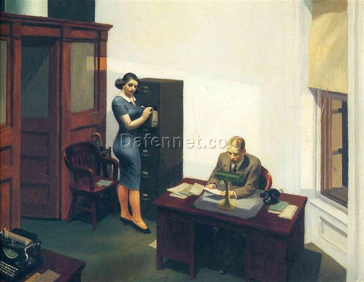 Buy Edward Hopper’s “Office at Night” 1940 – Premium Oil Painting Reproduction | Custom Handcrafted Canvas Art