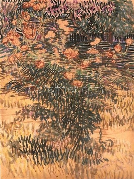 Authentic Reproduction of Oleanders, the Hospital Garden at Saint-Remy by Vincent van Gogh – Stunning Hand-Painted Oil Art from Dafen Village